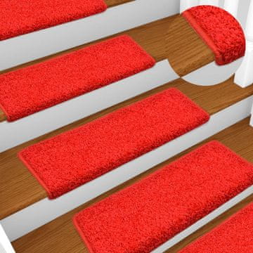 Vidaxl Prostirke za stepenice 15 kom 65x21x4 cm crvene pravokutne rubove