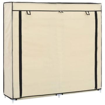 Vidaxl Ormarić za cipele s navlakom krem boje 115x28x110 cm, tkanina