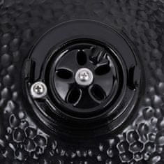 Vidaxl 2-u-1 roštilj s pušnicom Kamado keramički 56 cm crni