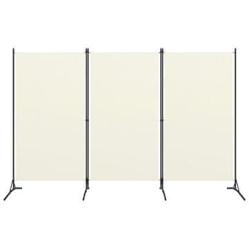 Vidaxl Pregrada za sobu s 3 dijela, krem, 260 x 180 cm