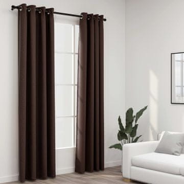 Vidaxl Zavjese s izgledom lana, 2 kom, taupe, 140x225 cm