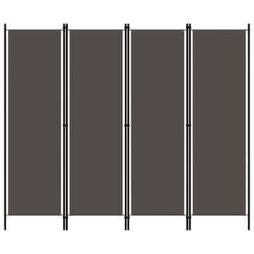 Vidaxl Pregrada za sobu s 4 panela, antracit, 200 x 180 cm