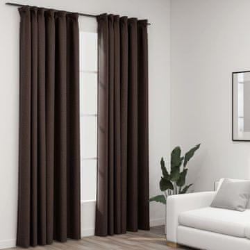 Vidaxl Zavjese s izgledom lana, 2 kom, taupe, 140x245 cm
