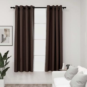 Vidaxl Zavjese s izgledom lana, 2 kom, taupe, 140x175 cm