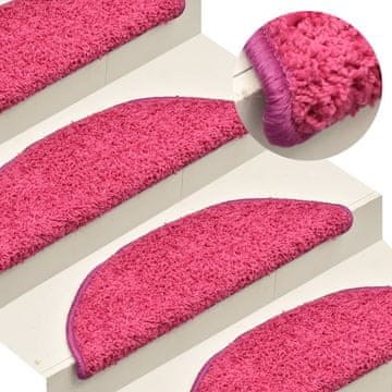 Vidaxl Gazišta za stepenice, 15 kom, ružičaste, 65x21x4 cm