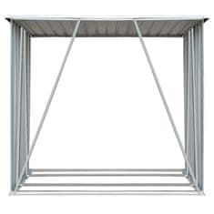 Vidaxl VidaXL Vrtna ostava za drva od pocinčanog čelika 163x83x154 cm zelena