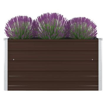 Vidaxl Povišena vrtna gredica 100 x 100 x 45 cm pocinčani čelik smeđa
