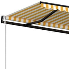Vidaxl Tenda na automatsko uvlačenje 500 x 350 cm žuto-bijela