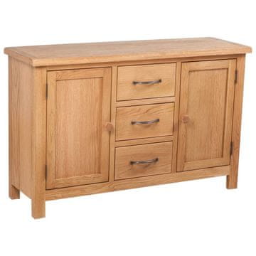 Vidaxl Komoda s 3 ladice 110 x 33,5 x 70 cm Masivno hrastovo drvo