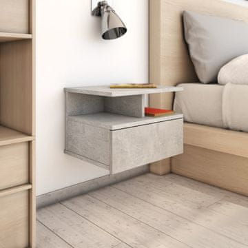 Vidaxl Zidni noćni ormarići, set od 2, betonsko sivi, 40x31x27 cm