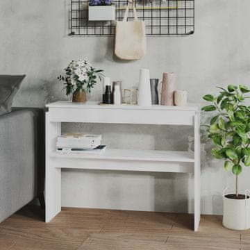 Vidaxl Konzolni stolić, bijeli, 102x30x80 cm, materijal na bazi drva