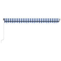 Vidaxl Tenda na ručno uvlačenje LED 500 x 350 cm plavo-bijela