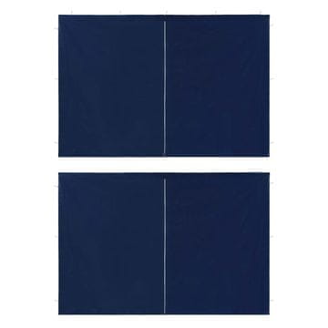 Vidaxl Bočni zid za šator s patentnim zatvaračem 2 kom PE plavi