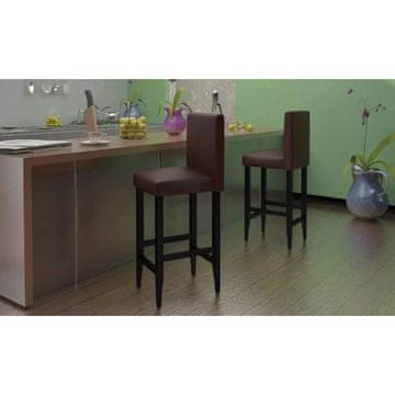 Vidaxl Barske stolice, set od 4, tamnosmeđe, umjetna koža