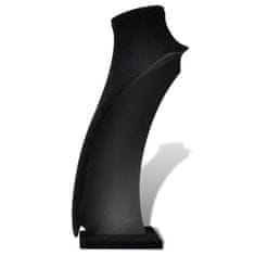 Vidaxl Stalak/poprsje za ogrlice flanelsko crno 2 komada