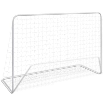 Vidaxl Nogometni gol s mrežom 182 x 61 x 122 cm Čelik Bijeli