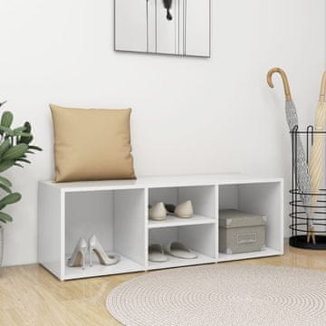 Vidaxl Klupa za cipele bijela 105x35x35 cm materijal na bazi drveta