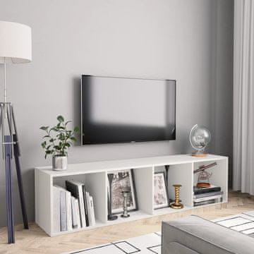 Vidaxl Polica za knjige/TV stalak, bijela, 143x30x36 cm