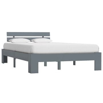 Vidaxl Okvir za krevet sivi, masivni borov drvo 120 x 200 cm