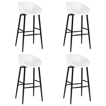 Vidaxl Barske stolice, set od 4, bijele