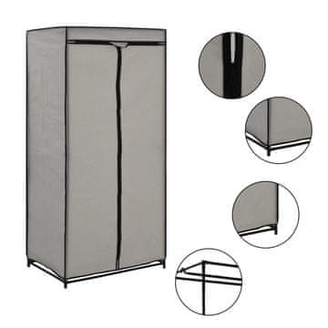 Vidaxl Ormar, siva, 75x50x160 cm