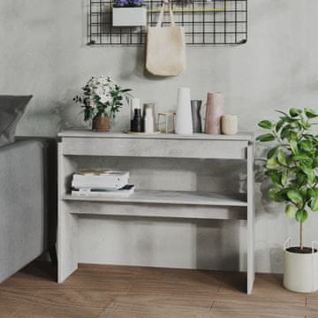Vidaxl Konzolni stolić Betonsko-sivi 102x30x80 cm