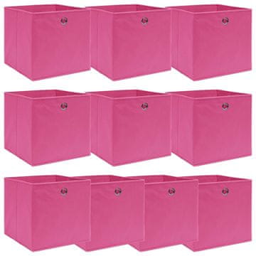 Vidaxl Kutije, 10 kom, Roze, 32x32x32 cm, Tkanina