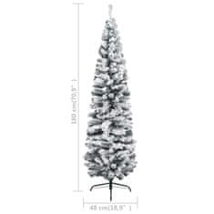 Vidaxl Tanko umjetno božićno drvce, zeleno, prekriveno snijegom, 180 cm, PVC