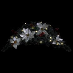 Vidaxl Božićni luk s LED svjetlima zeleni 90 cm PVC