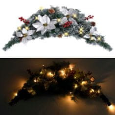 Vidaxl Božićni luk s LED svjetlima zeleni 90 cm PVC