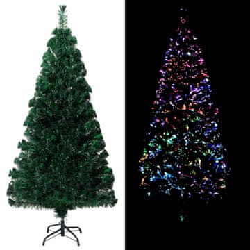 Vidaxl Umjetno božićno drvce s postoljem, zeleno, 120 cm, optičko vlakno
