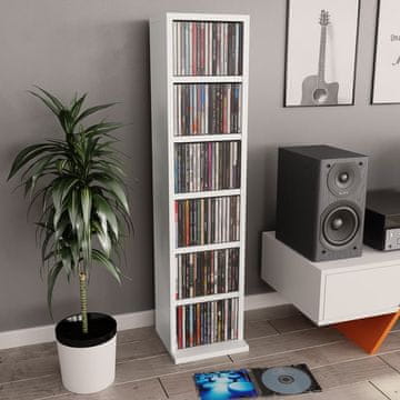 Vidaxl Ormarić za CD-ove Bijeli 21x20x88 cm Materijal na bazi drveta