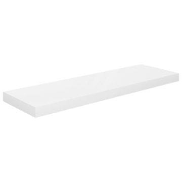 Vidaxl Plutajuća zidna polica visoki sjaj bijela 80x23,5x3,8 cm MDF