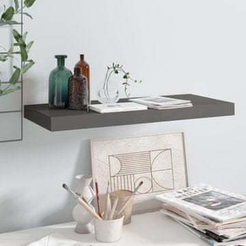Vidaxl Zidna polica visoki sjaj siva 60x23,5x3,8 cm MDF