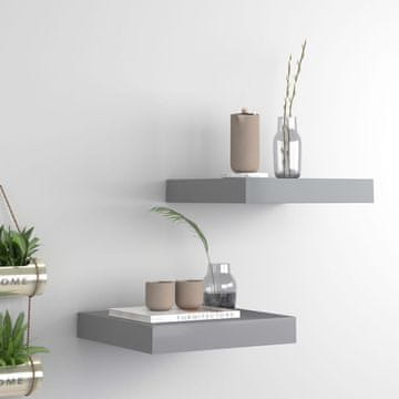Vidaxl Zidne police, 2 kom, sive, 23 x 23,5 x 3,8 cm, MDF
