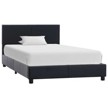 Vidaxl Okvir za krevet crni umjetna koža 90 x 200 cm