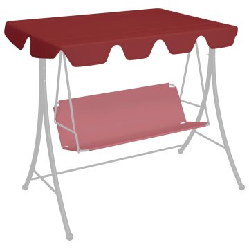 Vidaxl Nadstrešnica za vrtnu ljuljačku, bordo, 150/130x70/105 cm