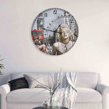 Vidaxl Vintage zidni sat Marilyn Monroe, 60 cm