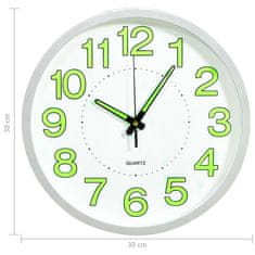 Vidaxl 325167 Luminous Wall Clock White 30 cm