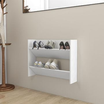 Vidaxl Zidna polica za cipele bijela 80x18x60 cm materijal na bazi drva