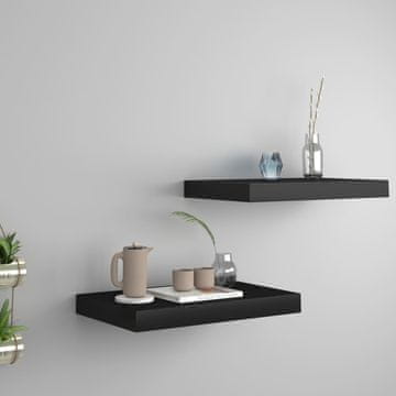 Vidaxl Zidne police, 2 kom, crne, 40x23x3,8 cm, MDF