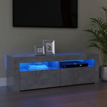 Vidaxl TV ormarić s LED rasvjetom, betonsko-sivi, 120x35x40 cm