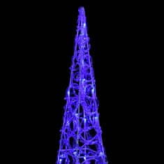 Vidaxl Akrilni ukrasni stožac s LED svjetlima plavi 90 cm