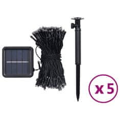 Vidaxl Solarna vilinska svjetla 5 kom 5 x 200 LED topla bijela