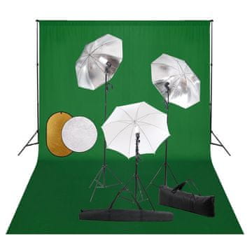 Vidaxl Studio set s lampama, suncobranima, pozadinama i reflektorima