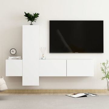 Vidaxl TV ormarić od 3 dijela, bijeli, materijal na bazi drveta