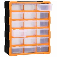 Vidaxl Organizator s 18 srednjih ladica 38 x 16 x 47 cm