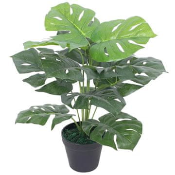 Vidaxl Umjetna biljka monstera s posudom, 45 cm, zelena
