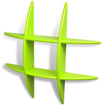 Vidaxl Zelena zidna polica za izlaganje i pohranu knjiga/DVD-ova MDF