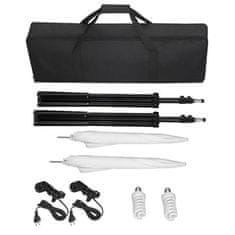 Vidaxl Studijski set bijela pozadina 600 x 300 cm i svjetla